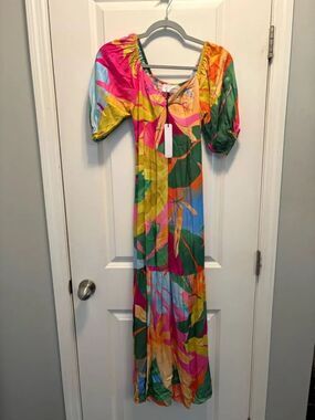 Anthropologie Self Contrast Printed Maxi Dress NWT